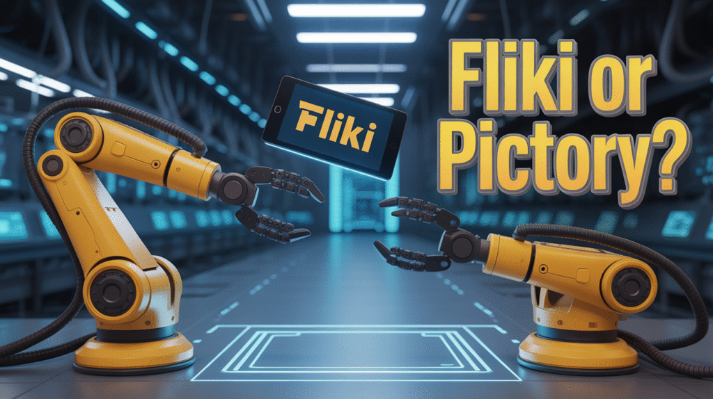 “Fliki vs Pictory 2025 review comparison image – which AI video creator is best”